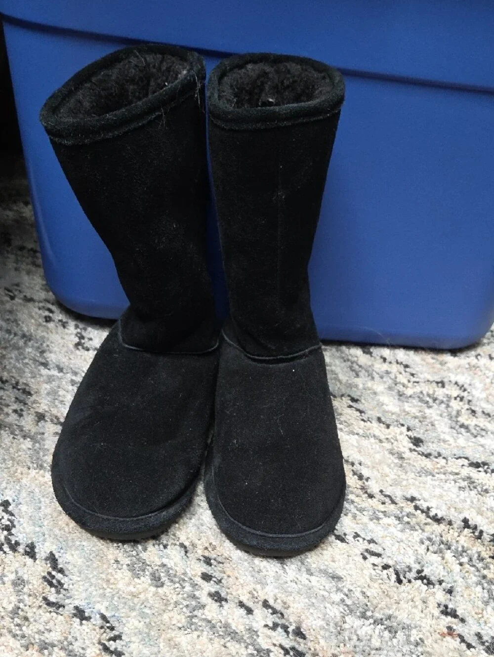 BearPaw Black Suede Winter Boots